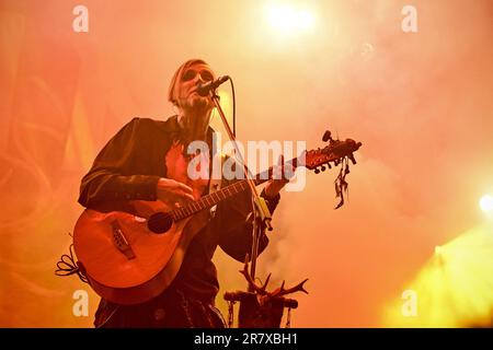 Clisson, Frankreich. 17. Juni 2023. Faun tritt am 17. Juni 2023 beim Hellfest Open Air Festival in Clisson, Frankreich, live auf der Bühne auf. Foto: Julien Reynaud/APS-Medias/ABACAPRESS.COM Kredit: Abaca Press/Alamy Live News Stockfoto