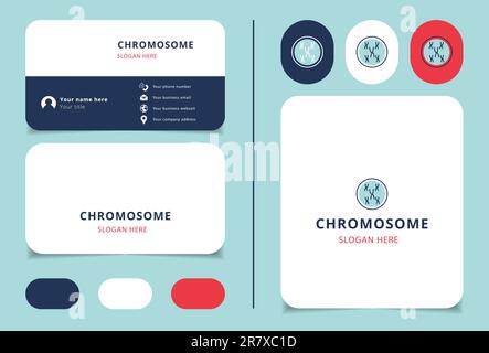 Chromosom-Logo mit editierbarem Slogan. Branding-Buch und Visitenkartenvorlage. Stock Vektor