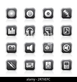 Musik und Sound Icons - Vektor Icon Set Stock Vektor