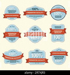 Satz von Vektoretiketten in Premiumqualität Stock Vektor