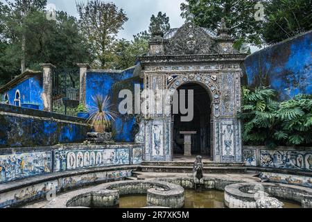 Schloss Fronteira, eine der schönsten Residenzen in Lissabon, Portugal, mit Asulejos-Fliesen dekoriert Stockfoto