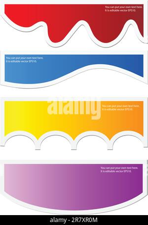 Vektorfarbenfrohe Blasen oder Beschriftungen für Sprachisolierung auf weißem Hintergrund Stock Vektor