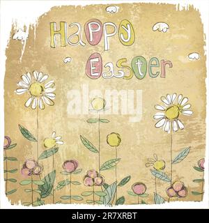 Frohe Ostern-Vintage-Karte. Stock Vektor