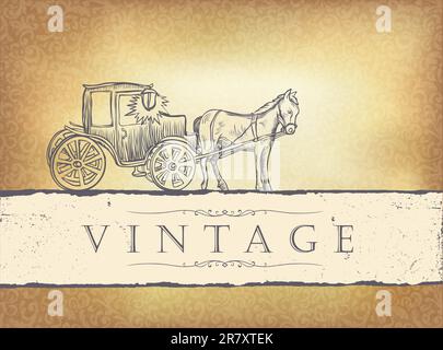 Goldene Vintage Hochzeitseinladung. Vektor-Illustration, EPS10 Stock Vektor