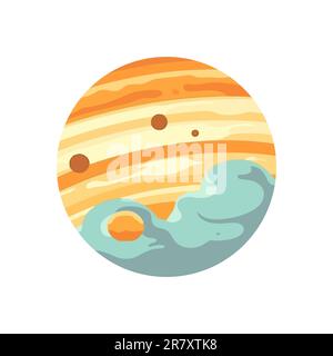 Farben des Planeten Jupiter. Planet jupiter-Schild isoliert auf weißem Hintergrund Stock Vektor