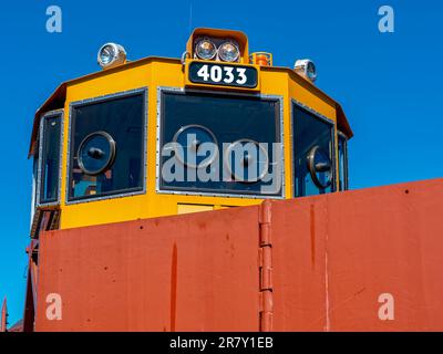 Das Fahrerhaus des Union Pacific Jordan Spreader SPWM403 Stockfoto