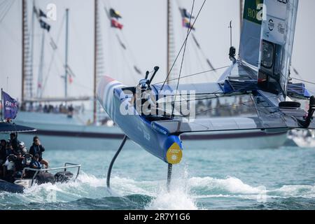 Chicago, USA. 17. Juni 2023. Team France tritt am 17. Juni 2023 während der Sail GP Season 4 auf dem Lake Michigan in Chicago, USA, an. Kredit: Vincent Johnson/Xinhua/Alamy Live News Stockfoto