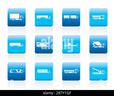 Verschiedene Arten von Lastkraftwagen Symbole - Vektor Icon Set Stock Vektor