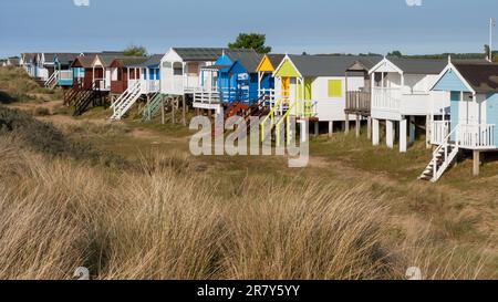 HUNSTANTON, NORFOLK, UK - JUNE 2 : Beach huts at Hunstanton Norfolk on June 2, 2010 Stock Photo