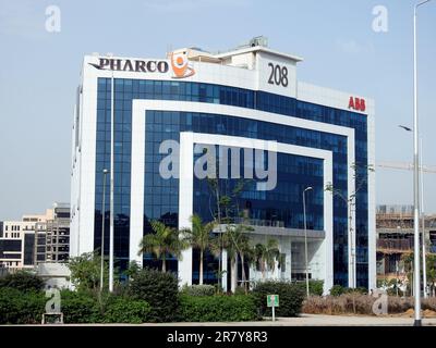 Kairo, Ägypten, Juni 6 2023: Pharco Pharmaceutical Company, Pharco Corporation, gegründet 1983 in Ägypten von Dr. Hassan Abbas Helmy für Entwicklung, Marketin Stockfoto