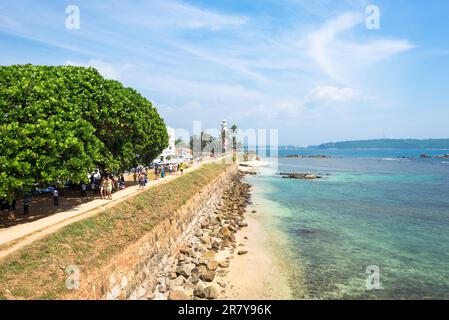 Lighthous in Galle Fort, auch bekannt als Dutch Fort oder die Stadtmauern von Galle. Die Stadt mit den alten Stadtmauern ist eine der wichtigsten Touristenattraktionen Stockfoto