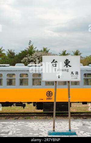 Taitung, Taiwan - 15. März 2023 : Bahnhof Taitung Railway Art Village Stockfoto