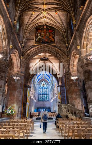 St. Giles Cathedral in Edinburgh, Schottland, Großbritannien. Die Pfarrkirche, auch bekannt als der hohe Kirk, befindet sich in der Altstadt. Stockfoto