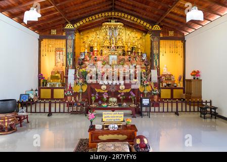 Tempel der japanischen Friedenspagode. Die Stupa existiert seit 2004 und befindet sich auf dem Rumassala-Hügel im Dschungel von Unawatuna. das buddhistische Denkmal Stockfoto