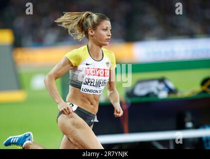 Ruth Sophia Spelmeyer nimmt an den 400 Metern der Leichtathletik-Weltmeisterschaft London 2017 Teil. Stockfoto