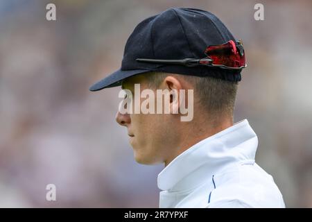 Birmingham, Großbritannien. 18. Juni 2023. Matthew Potts of England während des LV= Insurance Ashes First Test Series Day 3 England gegen Australien in Edgbaston, Birmingham, Großbritannien, 18. Juni 2023 (Foto von Craig Thomas/News Images) in Birmingham, Großbritannien, am 6./18. Juni 2023. (Foto: Craig Thomas/News Images/Sipa USA) Guthaben: SIPA USA/Alamy Live News Stockfoto