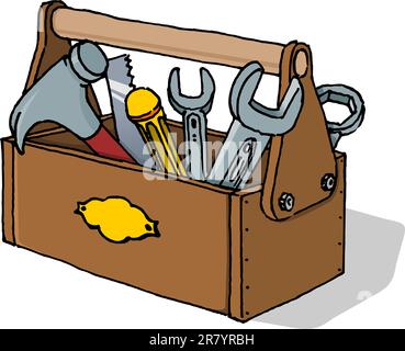 Skalierbare Vektordarstellung der Ausrüstung in Toolbox isoliert auf weißem Hintergrund Stock Vektor