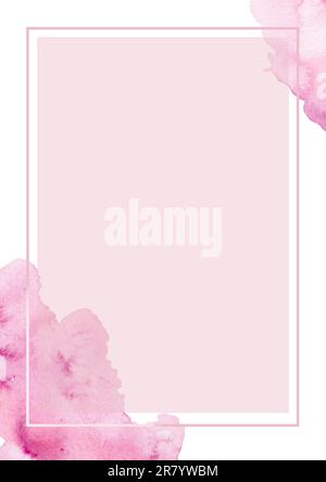 Tropische Sommerpalmenblätter mit exotischen Flamingo- und Hibiskusblüten. Aquarellvorlagen. Design-Element für Karten, Poster, Banner und andere Geldbeutel Stockfoto