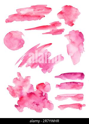 Aquarelle Zeichnung von Flecken und Spritzer. Wasserfarbener Hintergrund Stockfoto