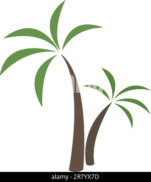 Grafisches Vektorbild von zwei Palmen. Stock Vektor