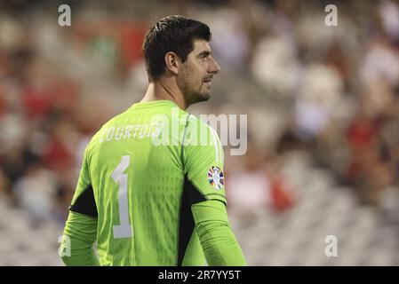 Belgischer Torwart Thibaut Courtois während der UEFA Euro 2024, Europäische Qualifikation, Gruppe F, Fußballspiel zwischen Belgien und Österreich am 17. Juni 2023 im King-Baudouin-Stadion in Brüssel, Belgien Stockfoto