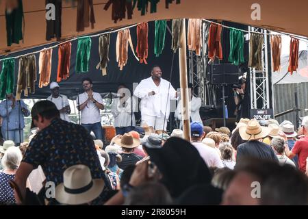 Black Deer Festival, Kent, Großbritannien - Gospel-Brunch am 18. Juni beim Black Deer Festival, Eridge Park, Kent. Kredit: Jill O'Donnell/Alamy Live News Stockfoto