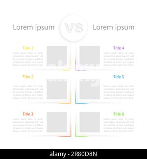 Im Vergleich zur Vorlage für das Design von Infografik-Diagrammen Stock Vektor