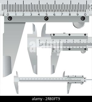 Bremssattel Quadrat, realistische Messobjekt - Vektor-illustration Stock Vektor