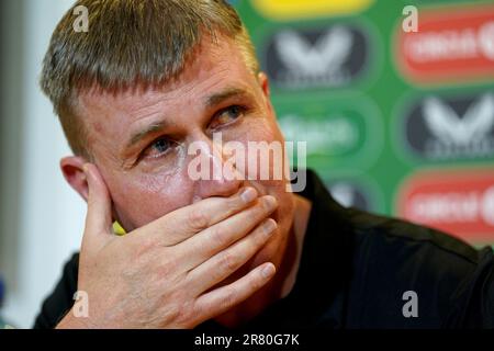 Geschäftsführer der Republik Irland Stephen Kenny während einer Pressekonferenz im FAI-Hauptsitz in Dublin. Foto: Sonntag, 18. Juni 2023. Stockfoto