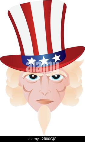 Uncle Sam in Fourth Of July Hut am Unabhängigkeitstag Illustration Stock Vektor
