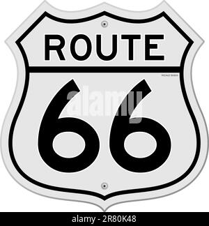 Klassisches Route 66-Schild im traditionellen Stil als Vektorabbildung Stock Vektor