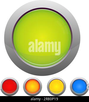 Glänzende Taste auf weißem Hintergrund. Auch als Vektor im EPS-Format von Adobe Illustrator verfügbar, komprimiert in einer ZIP-Datei. Die Vektorversion ist... Stock Vektor