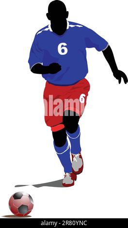 Fußball-Spieler. Farbige Vektor-Illustration für Designer Stock Vektor