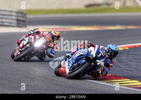 01 HOOK JOSH (AUS), DI MEGLIO MIKE (FRA), TECHNIKER ALAN (FRA), HONDA CBR1000 RR-R, F.C.C. TSR Honda France (JPN), Formula EWC, Aktion während der 2023 24 Stunden Spa-Francorchamps, 2. Runde der FIM Endurance World Championship, vom 16. Bis 18. Juni, Belgien – Foto Alexandre Guillaumot/DPPI Stockfoto