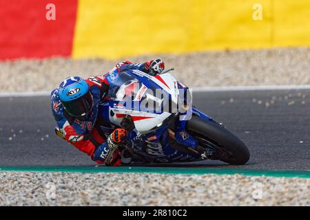 01 HOOK JOSH (AUS), DI MEGLIO MIKE (FRA), TECHNIKER ALAN (FRA), HONDA CBR1000 RR-R, F.C.C. TSR Honda France (JPN), Formula EWC, Aktion während der 2023 24 Stunden Spa-Francorchamps, 2. Runde der FIM Endurance World Championship, vom 16. Bis 18. Juni, Belgien – Foto Alexandre Guillaumot/DPPI Stockfoto