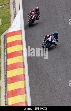 01 HOOK JOSH (AUS), DI MEGLIO MIKE (FRA), TECHNIKER ALAN (FRA), HONDA CBR1000 RR-R, F.C.C. TSR Honda France (JPN), Formula EWC, Aktion während der 2023 24 Stunden Spa-Francorchamps, 2. Runde der FIM Endurance World Championship, vom 16. Bis 18. Juni, Belgien – Foto Alexandre Guillaumot/DPPI Stockfoto