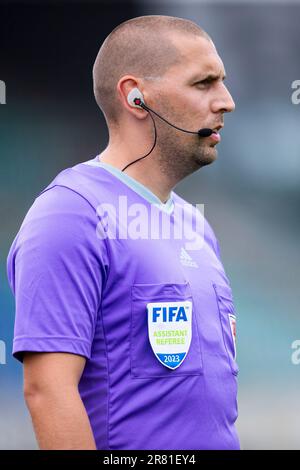 Cardiff, Großbritannien. 18. Juni 2023. Wales gegen Schweden in einem U19 International Friendly im Leckwith Stadium am 18. Juni 2023. Kredit: Lewis Mitchell/Alamy Live News Stockfoto