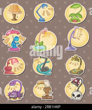 Zeichentricklampen Aufkleber Stock Vektor