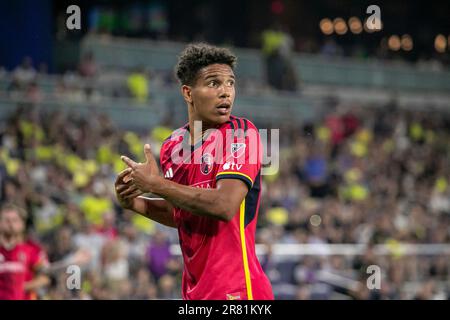 Nashville, Tennessee, USA. 17., Juni 2023. Nicholas Gioacchini. Nashville SC besiegt St. Louis City SC 3-1 im GEODIS Park. Kredit: Kindell Buchanan/Alamy Live News. Stockfoto