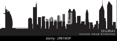 Dubai, Emirates Skyline. Detaillierte Vektor silhouette Stock Vektor