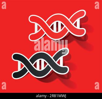 Molekül in Form eines Aufklebers Stock Vektor