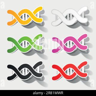 Molekül in Form eines Aufklebers Stock Vektor