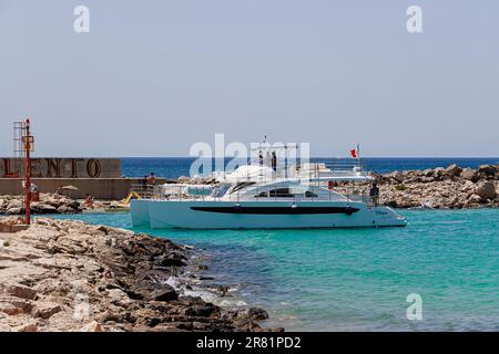 Torre Vado in Apulien, eine kleine Perle am Ufer des Ionischen Meeres, Stockfoto