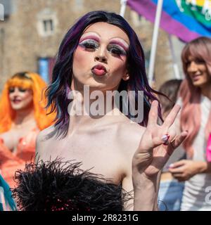 Pride March im Pride Cymru im Jahr 2023 Stockfoto