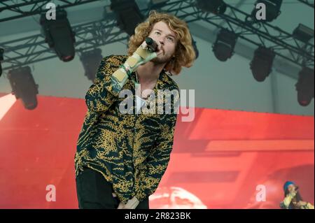 Yung Gravy tritt am 3. Tag des Bonnaroo Music & Arts Festivals 2023 am 17. Juni 2023 in Manchester, Tennessee, auf. Foto: Darren Eagles/imageSPACE Stockfoto