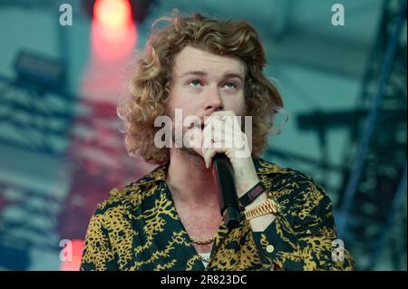 Yung Gravy tritt am 3. Tag des Bonnaroo Music & Arts Festivals 2023 am 17. Juni 2023 in Manchester, Tennessee, auf. Foto: Darren Eagles/imageSPACE Stockfoto