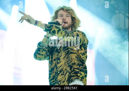 Yung Gravy tritt am 3. Tag des Bonnaroo Music & Arts Festivals 2023 am 17. Juni 2023 in Manchester, Tennessee, auf. Foto: Darren Eagles/imageSPACE/Sipa USA Stockfoto