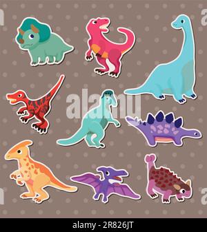 Dinosaurier-Aufkleber Stock Vektor