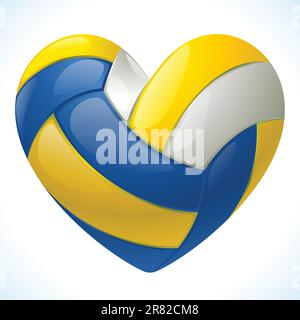 Volleyball in Herzform Stock Vektor