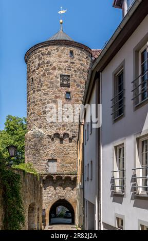 Luftaufnahme von Verteidigungstürmen und mittelalterlichen Festungen im historischen Bautzen-Sachsen-Deutschland Stockfoto